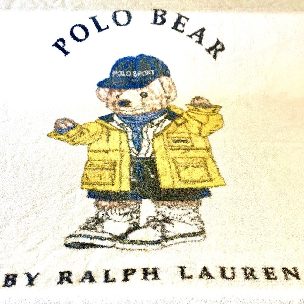 Y2K Vintage 1992 RALPH LAUREN Polo Sport Polo Bear Beach Towel 72"X 35" - Picture 3 of 4